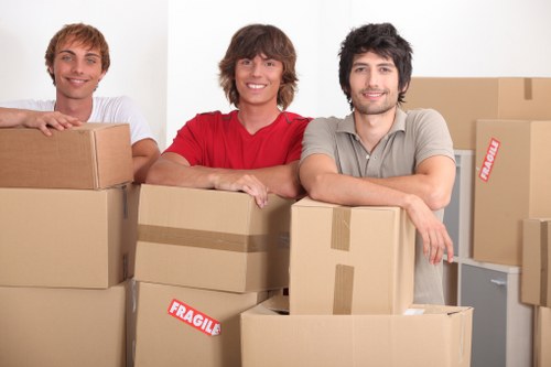 Boxes and furniture being loaded for a local move in Maida Vale