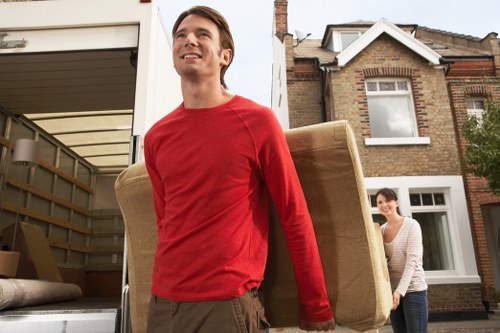 Moving truck and loaded household items ready for a Maida Vale relocation