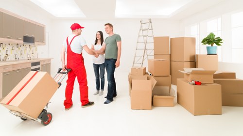 Furniture and household items prepared for storage near Maida Vale