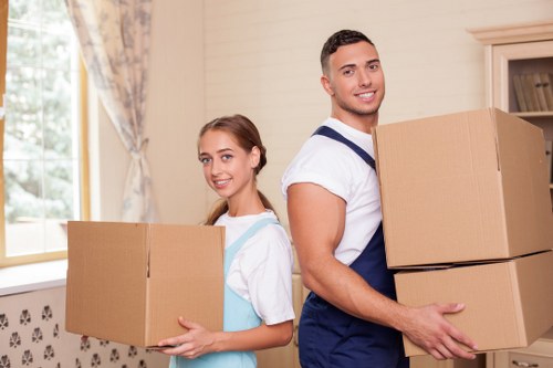 Household items being prepared for professional removals in Maida Vale